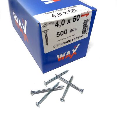 Wax Chipboard Screw 4.0X50 (500 Pieces)) - 2