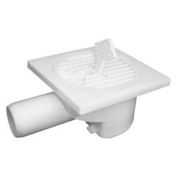 Yilmaz Floor Siphon 10x10Cm Side Outlet Ø32 Plastic White - 1